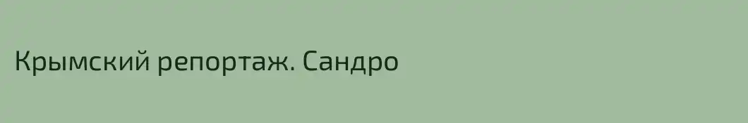 Крымский репортаж. Сандро